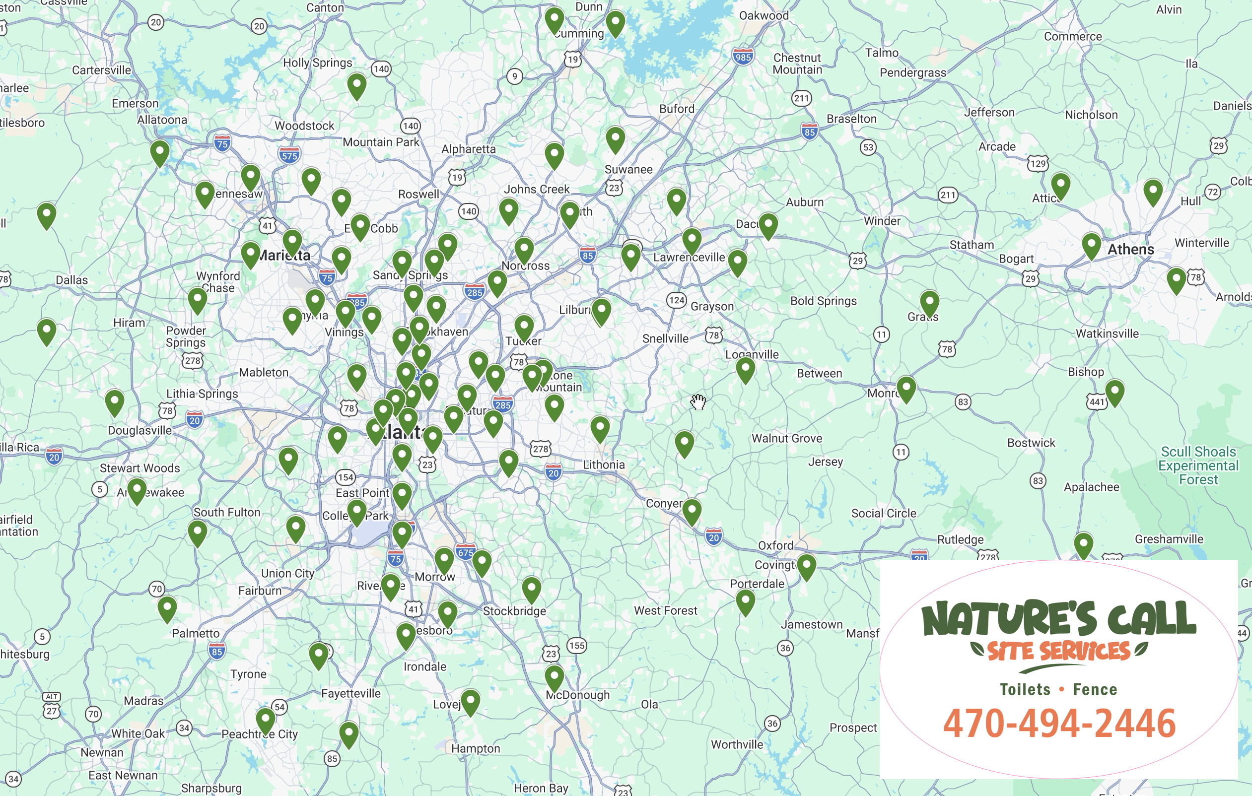 Nature's Call service area map
